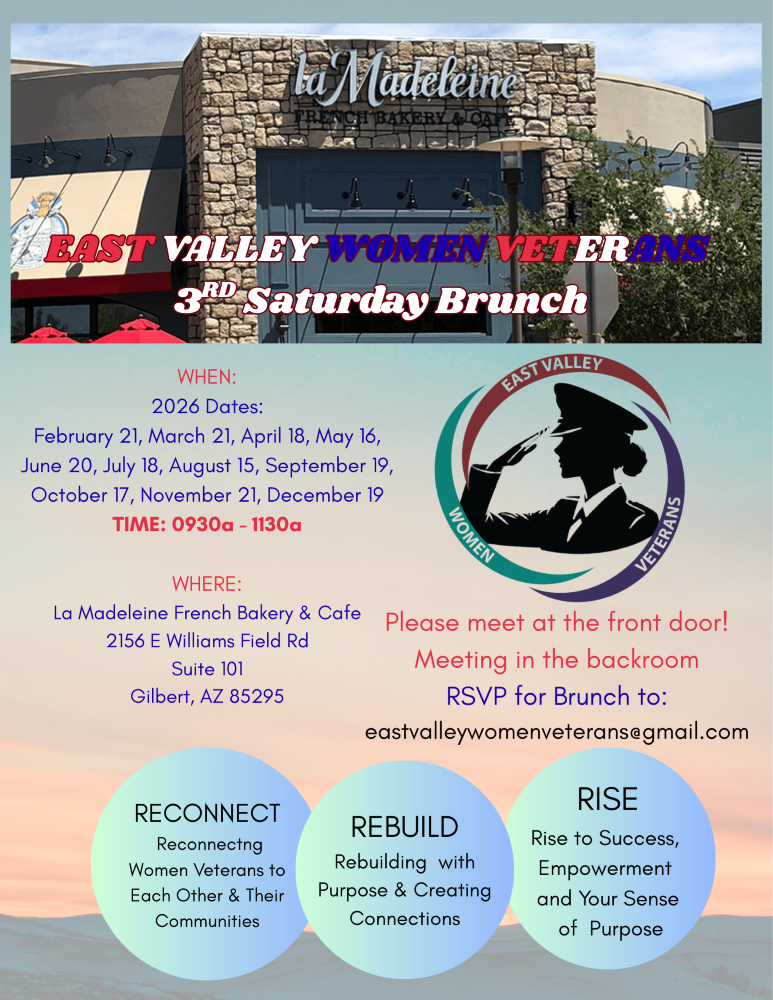 East Valley Women Veterans Third Saturday Monthly Brunch event photo 1