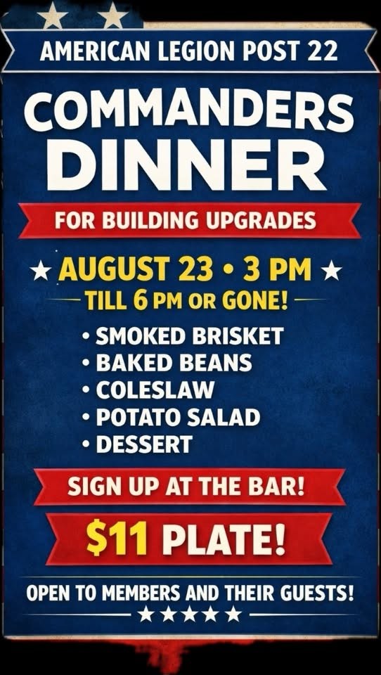 Commanders Dinner for Building Upgrades – Al Post 22 event photo 1