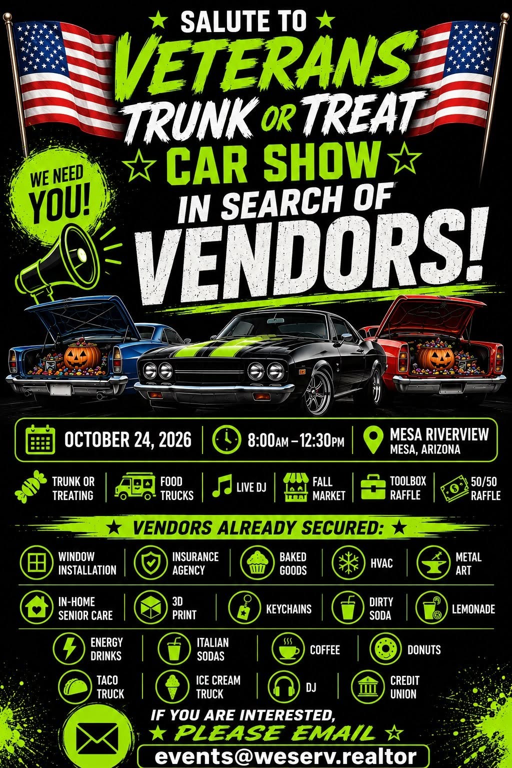 Salute to Veterans Trunk or Treat Car Show event photo 1